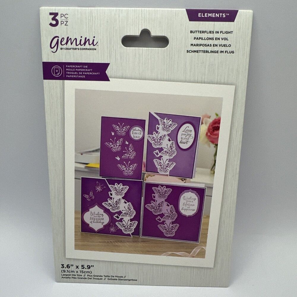 Gemini Metal Die  Elements - Butterflies in Flight NEW butterfly die